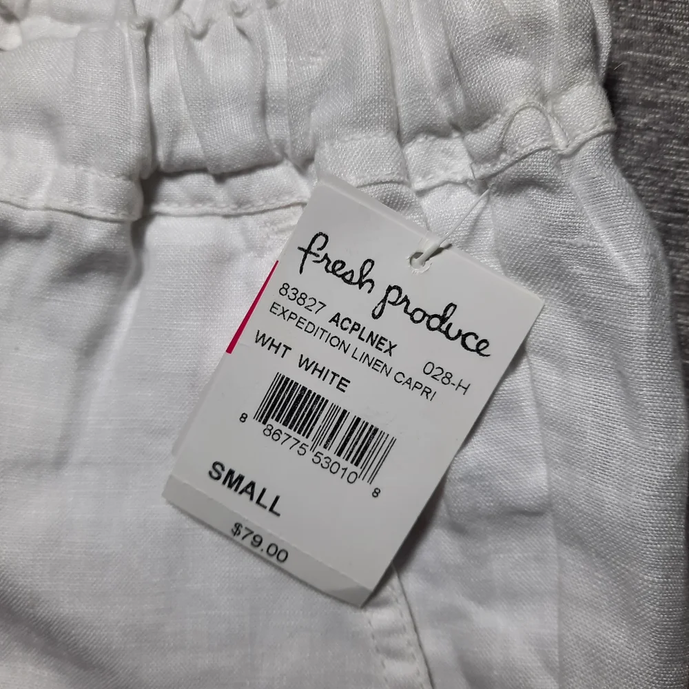 Fresh Produce 'Expedition' White Linen Wide Leg Crop/Capri NWT SZ S - Picture 5 of 7
